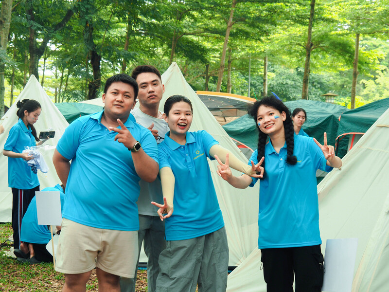 Post high school students at summer camp